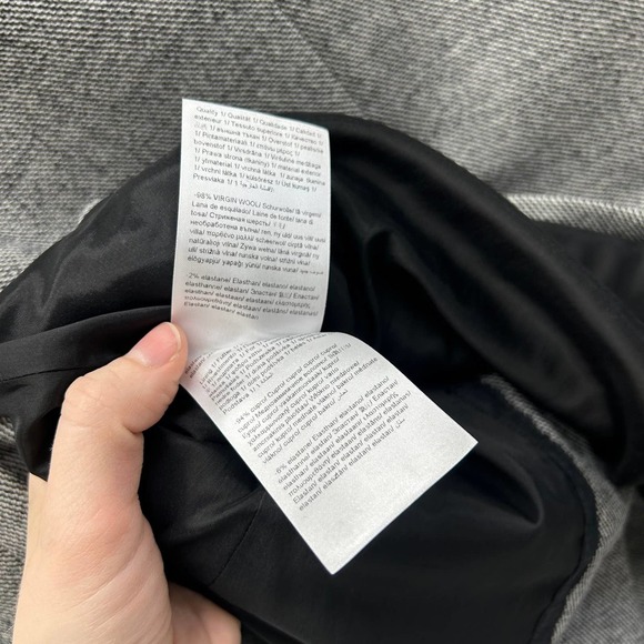 Escada Grey Herringbone Wool Button Front Jacket Womens 44 US 14 - Picture 6 of 8